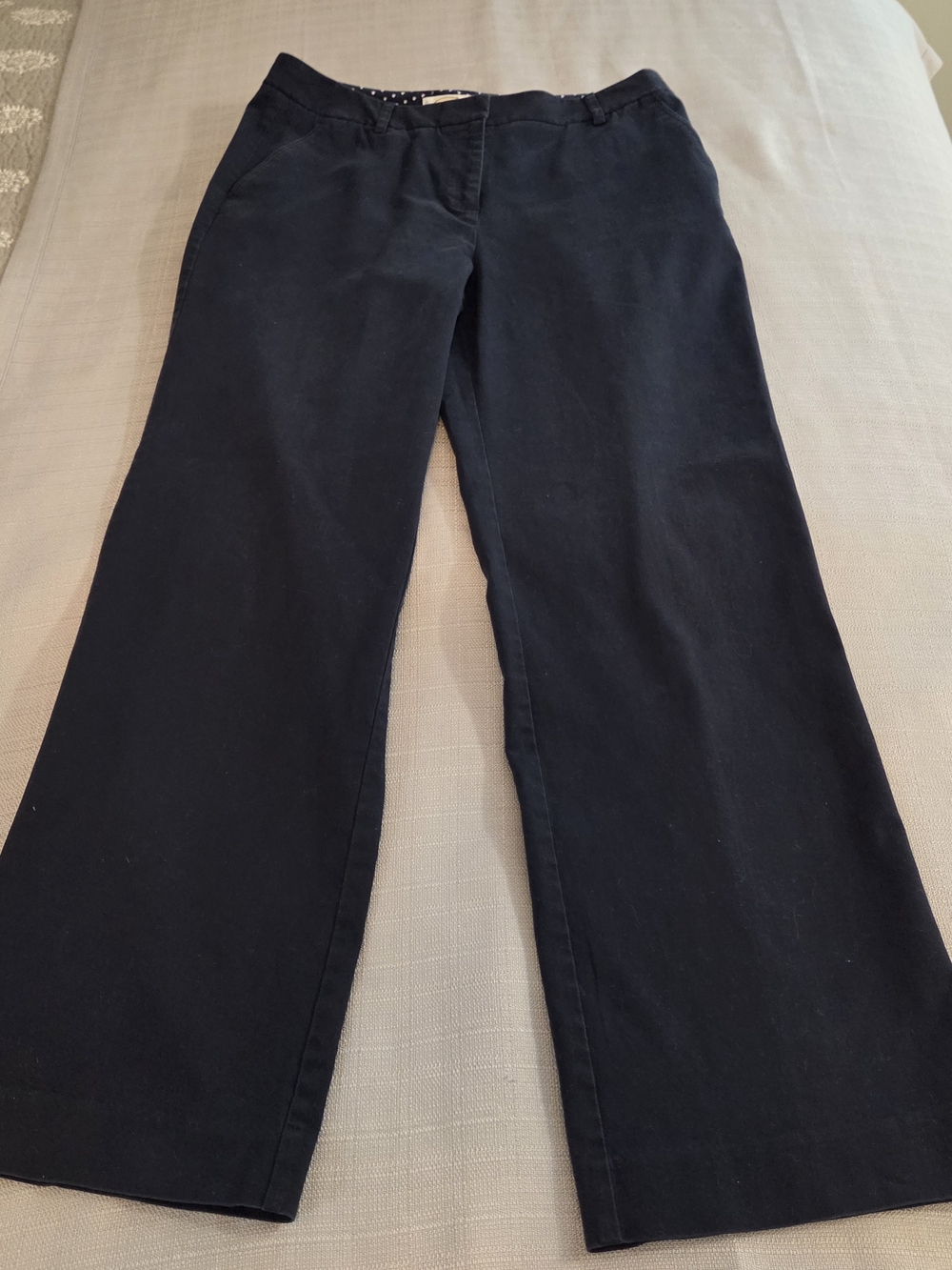 Talbots Petites Navy Stretch Trouser Pants Size 10P Career Classic